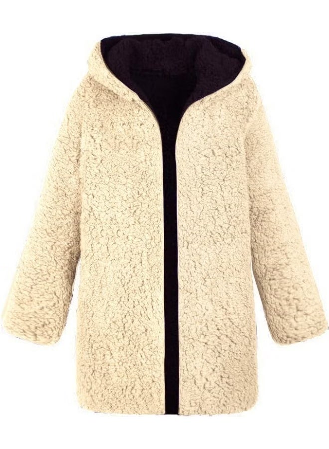 Barbora Plush Double-Sided Winter Women's Furry Jacket WS04KREM3 - Image 1